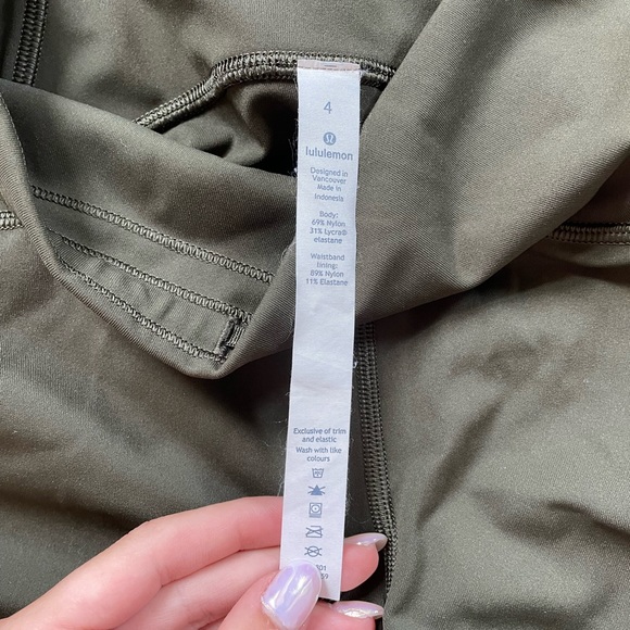Olive green lululemon cropped leggings - Picture 6 of 8
